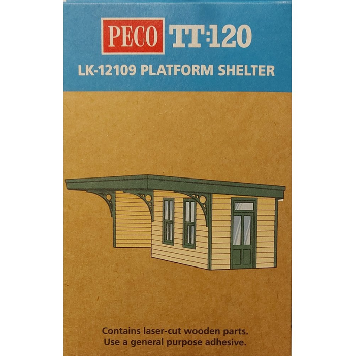 Peco LK-12109 TT:120 Platform Shelter - Laser Cut Wood Kit