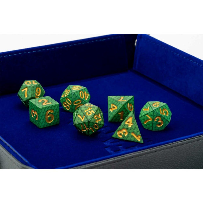 MDG Silicone 16mm Poly Dice Set - Dragon Storm Green Dragon Scales