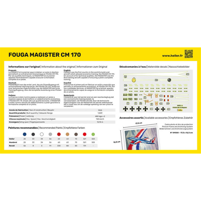 Heller 80220 1:72 Fouga Magister CM 170