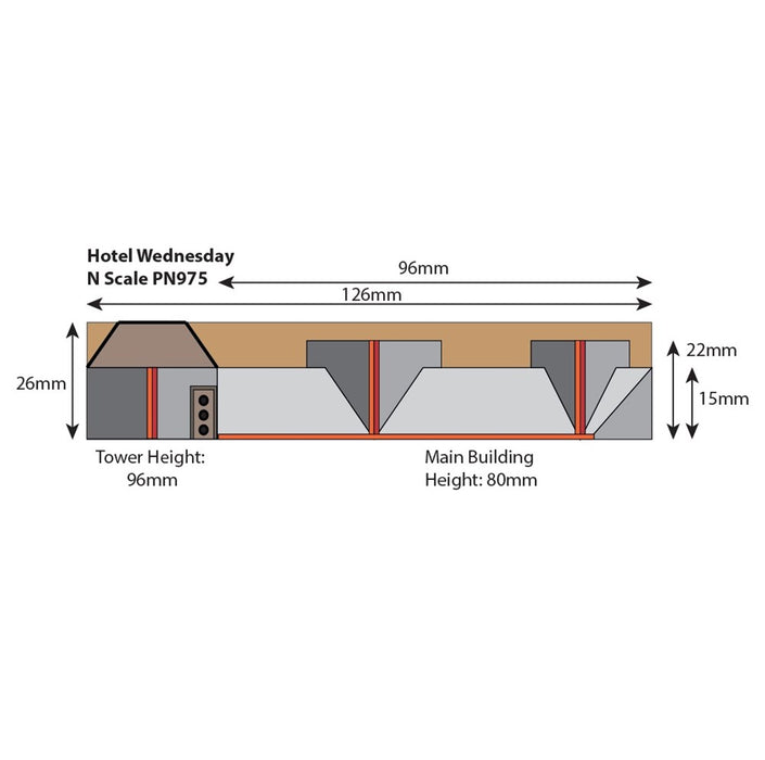 Metcalfe PN975 [N] Hotel Wednesday Kit