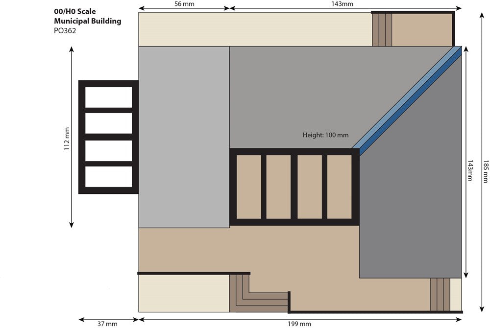 Metcalfe PO362 [OO] Municipal Building Kit