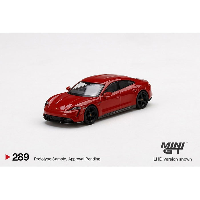 MiniGT 00289-R 1:64 Porsche Taycan Turbo S Carmine Red (RHD)