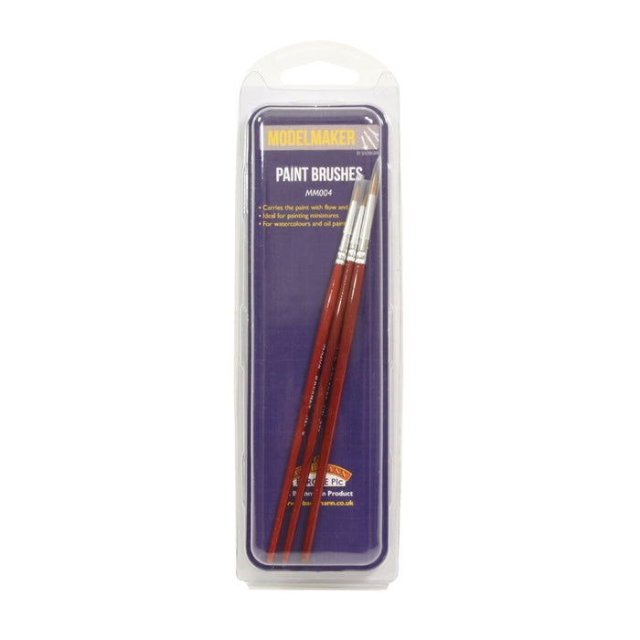 Model Maker MM004 Three Paint Brushes (Sizes 000, 0 & 2)