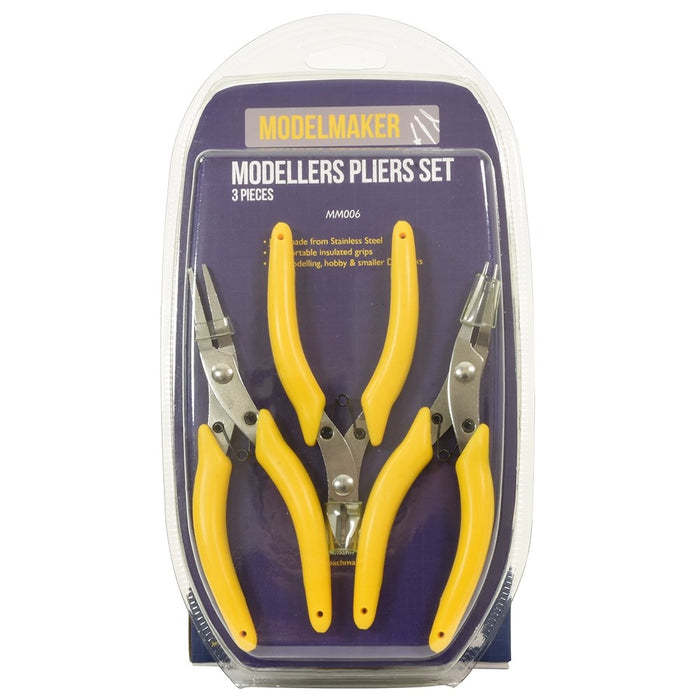 Model Maker MM006 Modellers Pliers Set (3 Pcs - Snipe, Flat & Side Cutter)