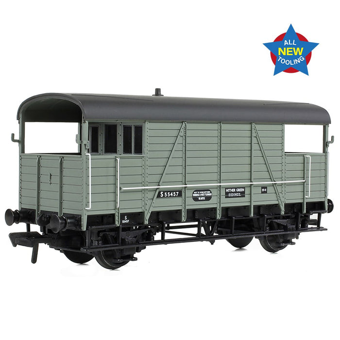 Branchline [OO] 38-917 SE&CR 25T 'Dance Hall' Brake Van BR Grey (Early)