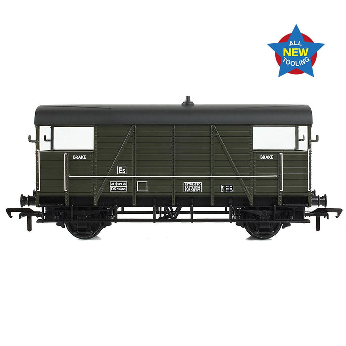 Branchline [OO] 38-918 SE&CR 25T 'Dance Hall' Brake Van BR Departmental Olive Green