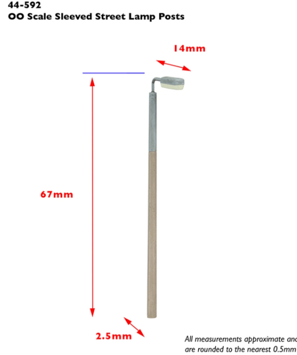 Branchline [OO] 44-592 Scenecraft Sleeved Street Lamp Posts (x4)