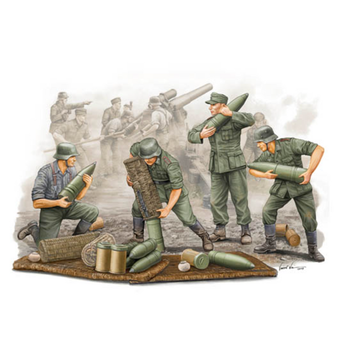 Trumpeter 00426 1:35 German s.FH 18 Field Howitzer Gun Crew Ammo Supplied Team