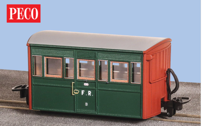 Peco GR-557A OO-9 FR Bug Box Coach 'Col. Stephens' No. 3