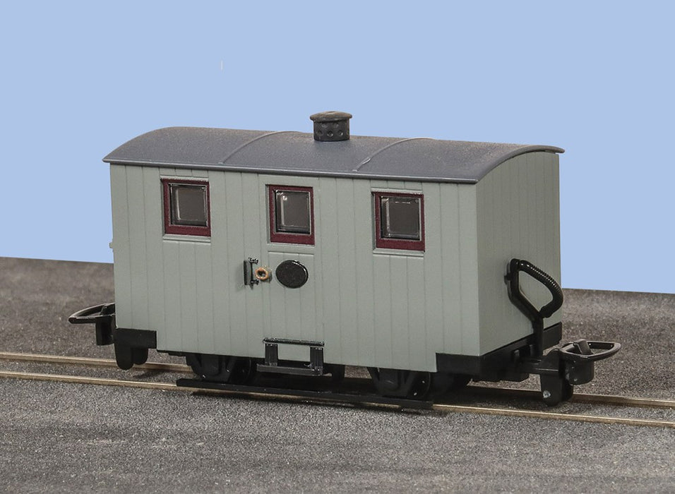 Peco GR-570UY OO-9 FR 4-Wheel Quarryman Coach in Unlettered Grey