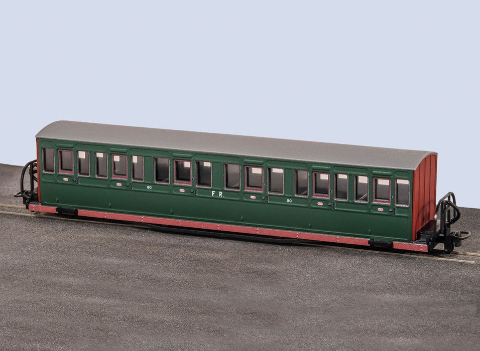 Peco GR-623B OO-9 FR Long Bogie Bowsider Coach No.20 Col. Stephens in Green