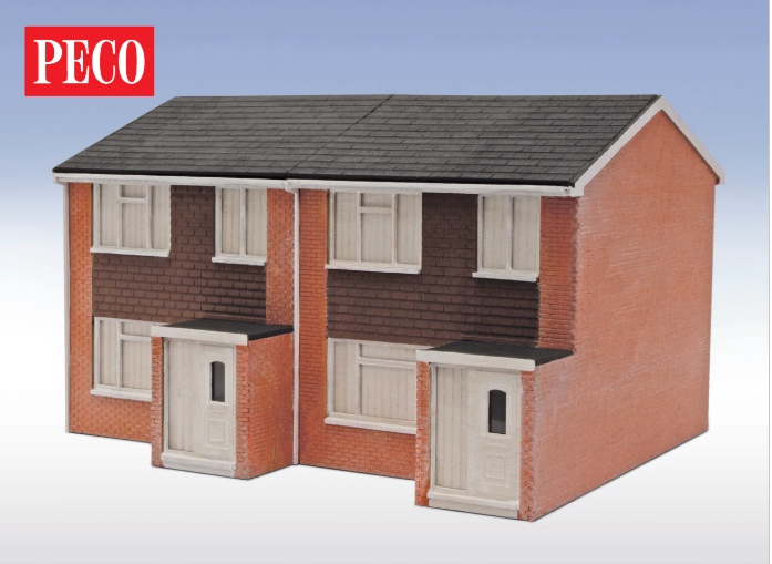 Peco LK-214 OO/HO 1960s Semi-Detached House complete - Laser Cut Kit