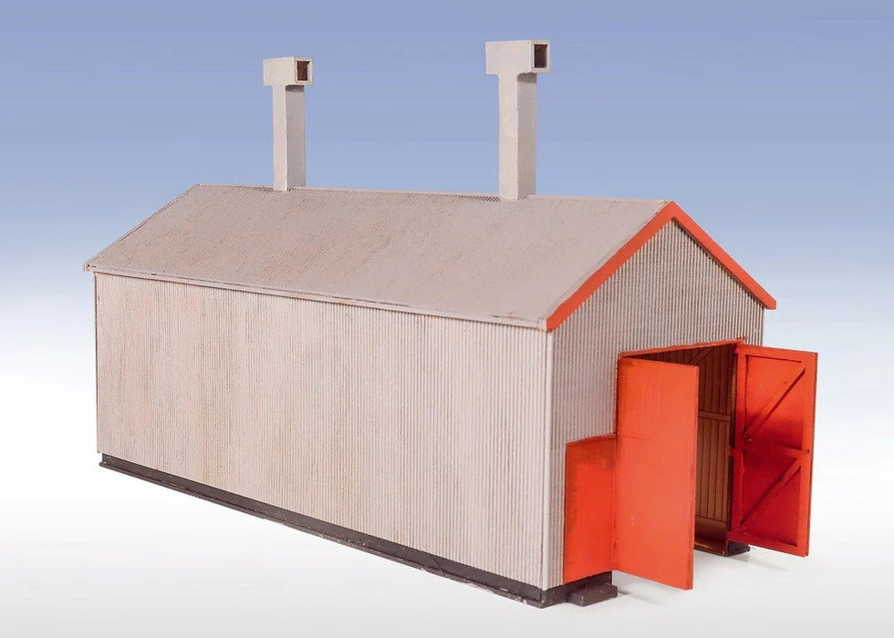 Peco LK-220 OO-9 Corrugated Iron Engine Shed (Laser Cut Wood Kit)