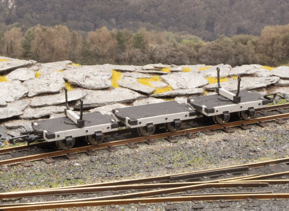 Peco OR-163 O-16.5 (NG7) Bolster Wagons - Lazer Cut Wood (3 pack)