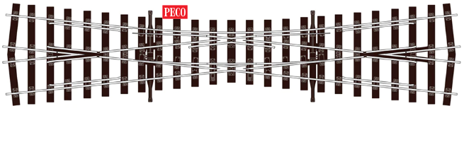 Peco SL-U1180 OO Crossing, Single Slip, Bullhead (Code75) Unifrog