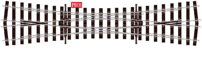 Peco SL-U1190 OO Crossing, Double Slip, Bullhead (Code75) Unifrog