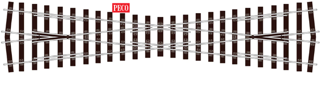 Peco SL-U1194 OO Crossing, Bullhead (Code75) Unifrog