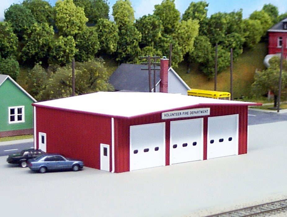 Pikestuff 0192 HO Fire Station 50x40' - Red