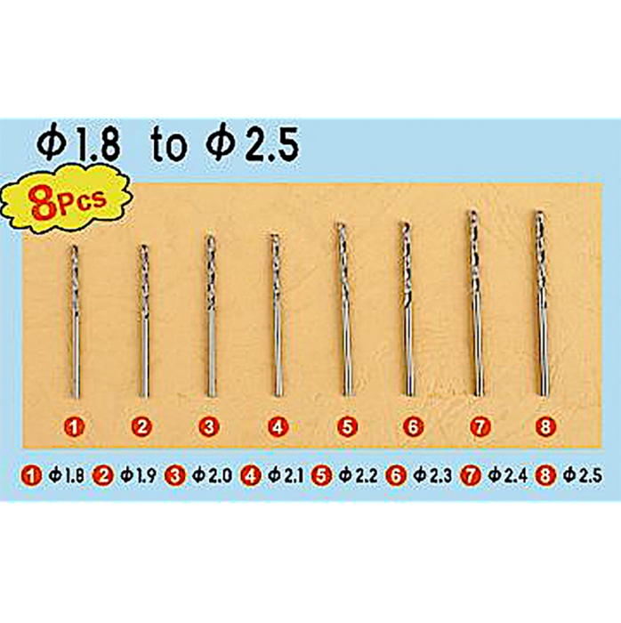 Master Tools 09956 Drill Set 3 (8 pcs; 1.8mm to 2.5mm)