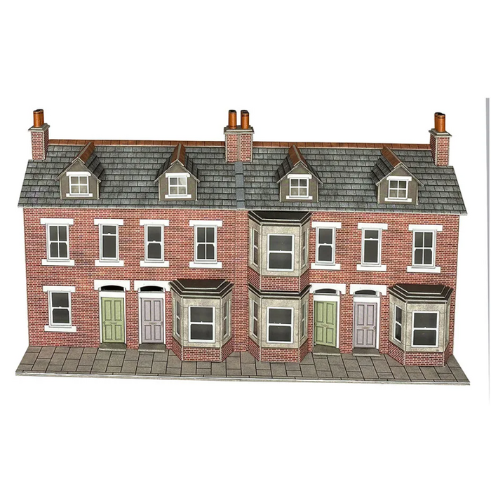 Metcalfe PO302 [OO] Low Relief Terraced House Fronts Kit in Brick (replaces PO274)