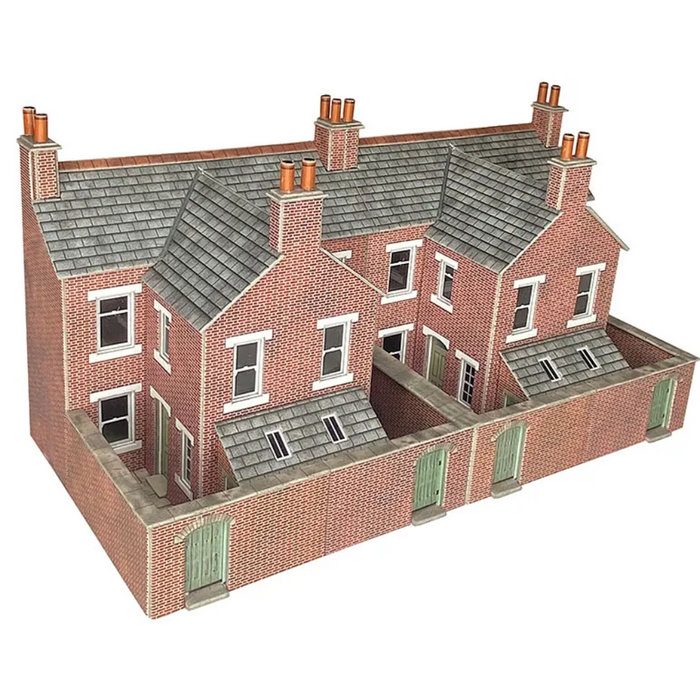 Metcalfe PO304 [OO] Low Relief Terraced House Backs Kit in Brick (replaces PO276)