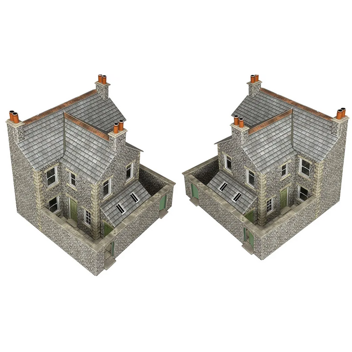 Metcalfe PO305 [OO] Low Relief Terraced House Backs Kit in Stone (replaces PO277)