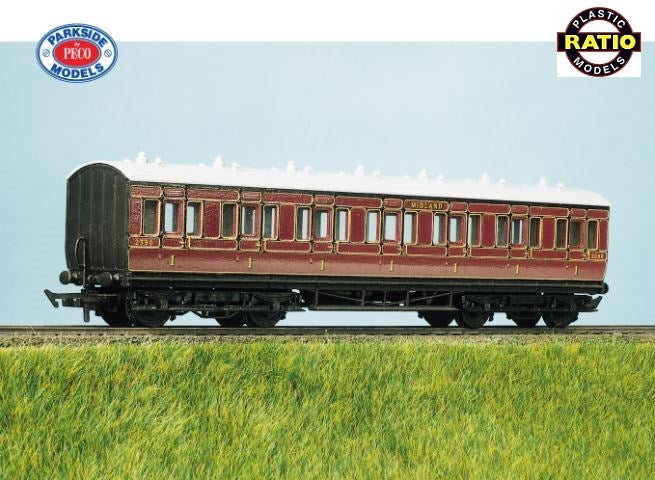 Ratio 711 OO LMS (ex Midland) All 1st 48ft. Suburban Coach kit