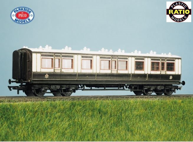 Ratio 730 OO LMS (ex LNWR) All 3rd 50ft. Arc Roof Corridor Coach kit