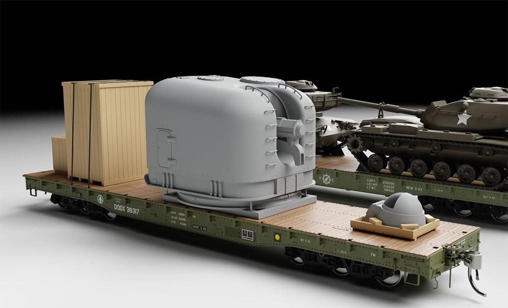 Rapido Trains Inc 805001 HO MK-42 5 Inch Naval Turret Flatcar Load - Assembled -- Gray