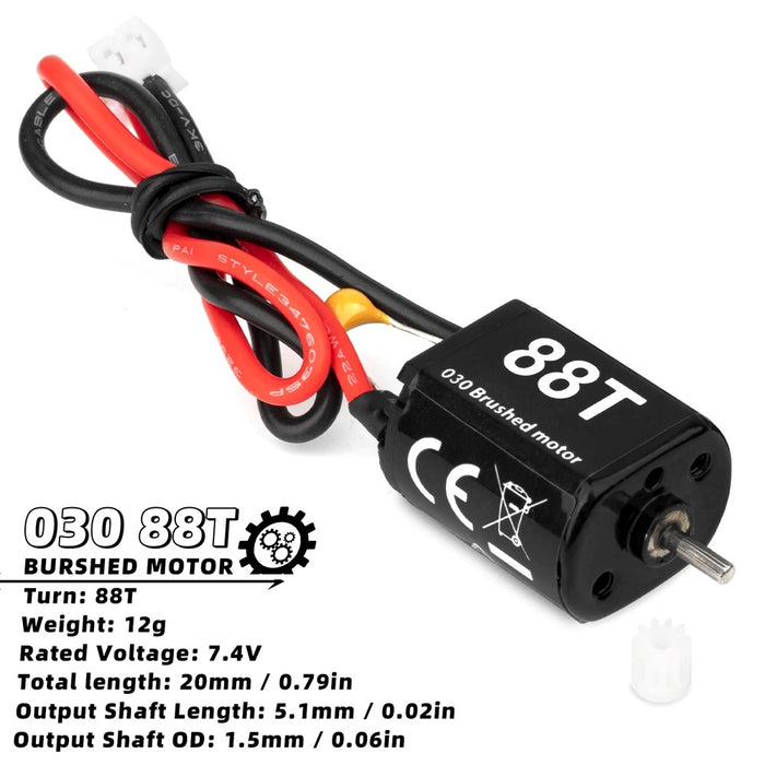 RCP 030-88T 1:24 Brushed Motor - 030 88T (Replacement for Standard Axial SCX24 Motor)