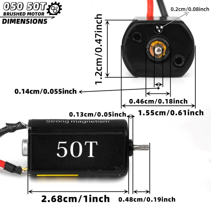 RCP 050-50T 1:24 Brushed Motor - 050 Pro 50T (fits Axial SCX24)