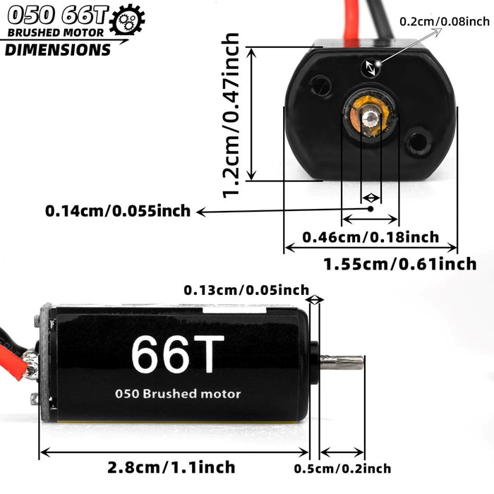 RCP 050-66T 1:24 Brushed Motor - 050 66T (fits Axial SCX24)