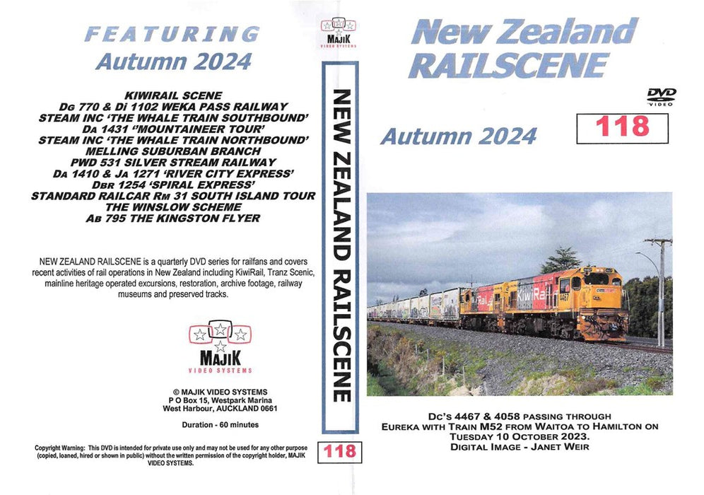 New Zealand Railscene DVD 118 - Autumn 2024