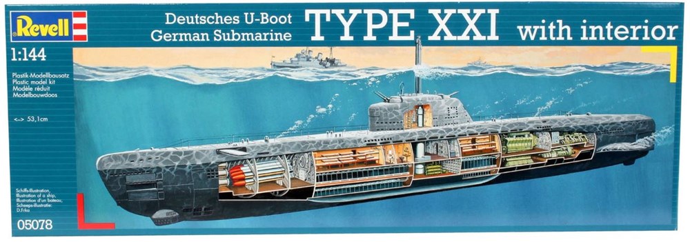 Revell 05078 1:144 Deutsches U-Boot Type XXI Cutaway