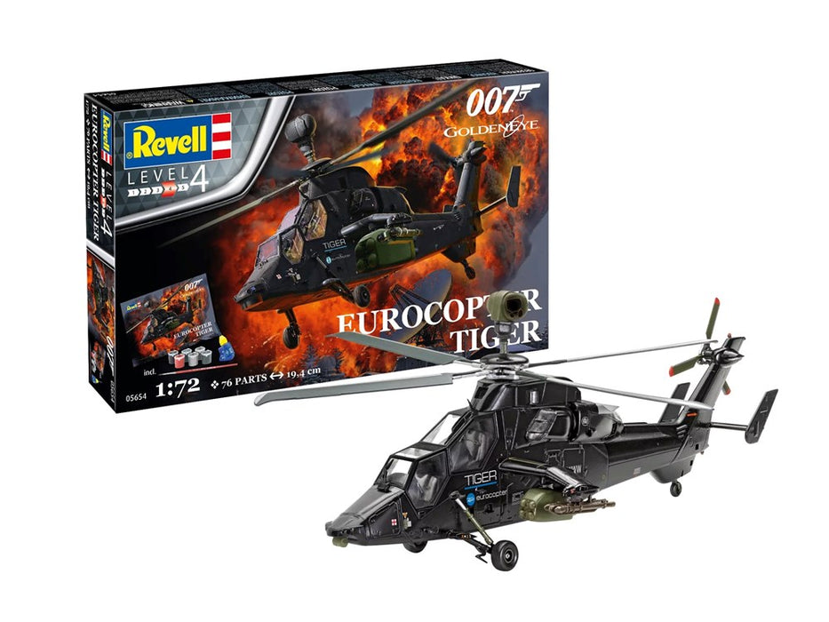 Revell 05654 1:72 James Bond Tiger Helicopter (GoldenEye) Gift Set