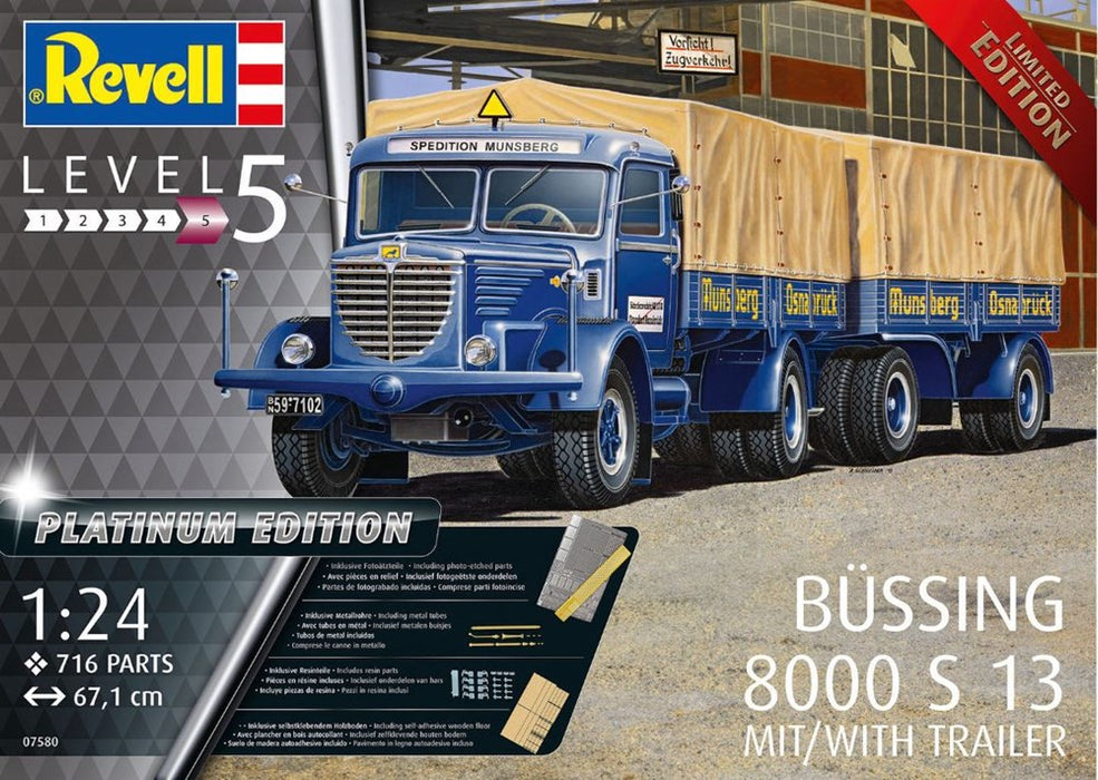 Revell 07580 1:24 Platinum Bussing 8000 W:Trailer