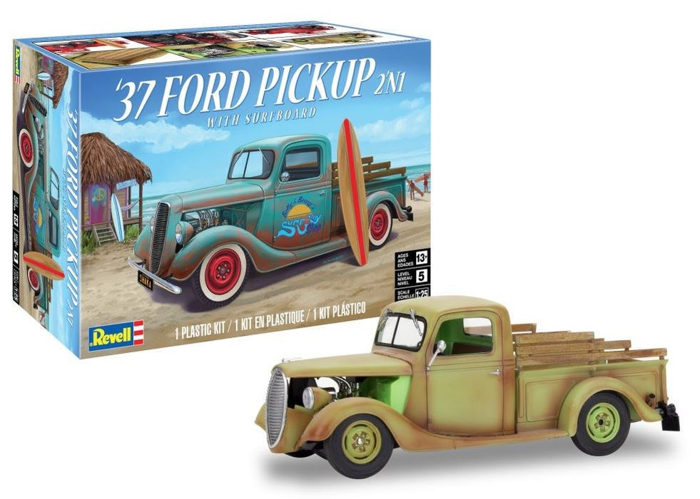 Revell 85-4516 1:24 Ford '37 Pickup W:Surfboard