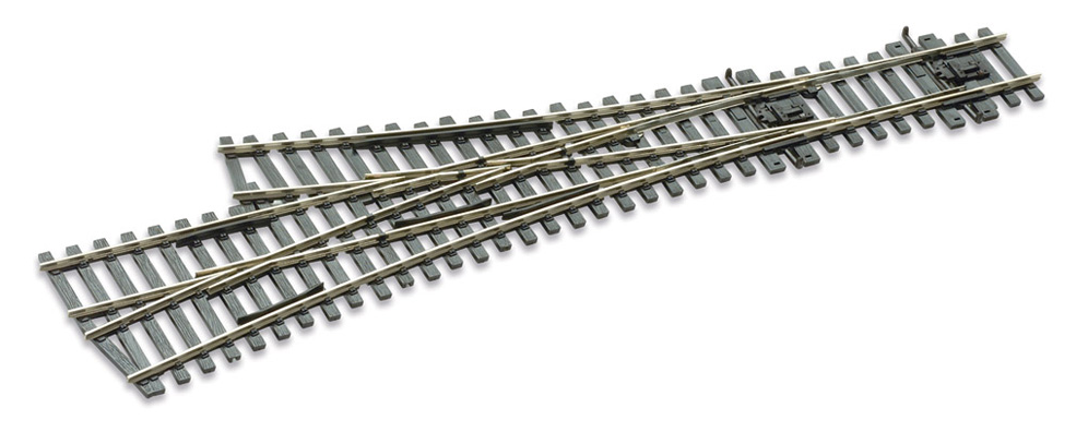 Peco SL-E199 OO 3 Way Assymetric Turnout, Medium Radius (Code75) Electrofrog