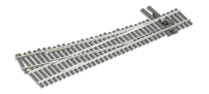 Peco SL-E8352 HO Turnout, 5th Radius, Left Hand (Code83) Electrofrog