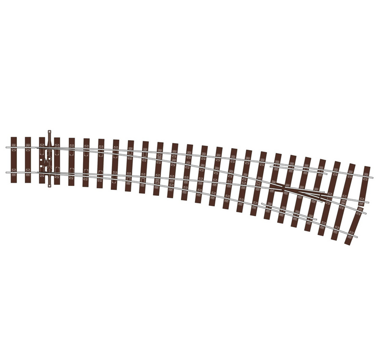 Peco SL-U1186 OO Bullhead Curved Turnout, Right Hand (Code75) Unifrog