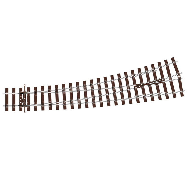 Peco SL-U1187 OO Bullhead Curved Turnout, Left Hand (Code75) Unifrog