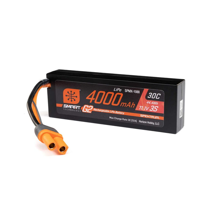 Spektrum SPMX-1088 11.1V 4000mAh 3S 30C Smart G2 Hardcase LiPo Battery: IC5