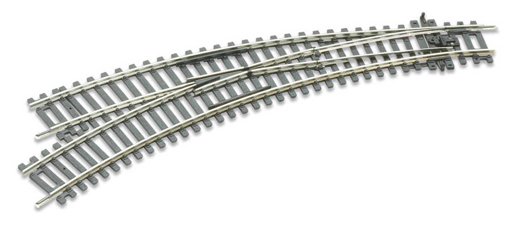 Peco ST-245 OO Setrack Curved Turnout, 2nd Radius, Left Hand (Code100)