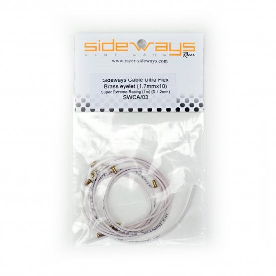 Sideways SWCA/03 Ultra Flex Cable 1.7mm 1m With Brass Eyelets (X10)
