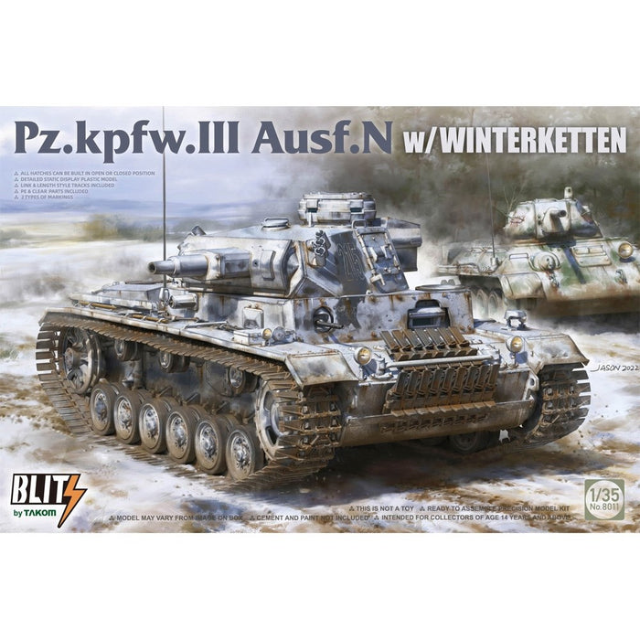 Takom 8011 1:35 Pz.Kpfw. III Ausf. N with Winterketten