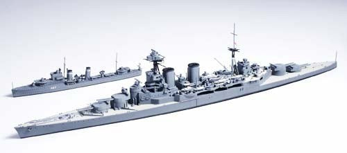 Tamiya 31806 1:700 Battlecruiser Hood and E Class Destroyer "Battle Of Denmark Strait"