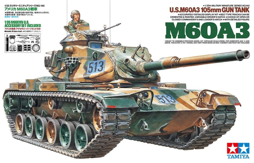 Tamiya 35140 1:35 U.S. M60A3 105mm Gun Tank