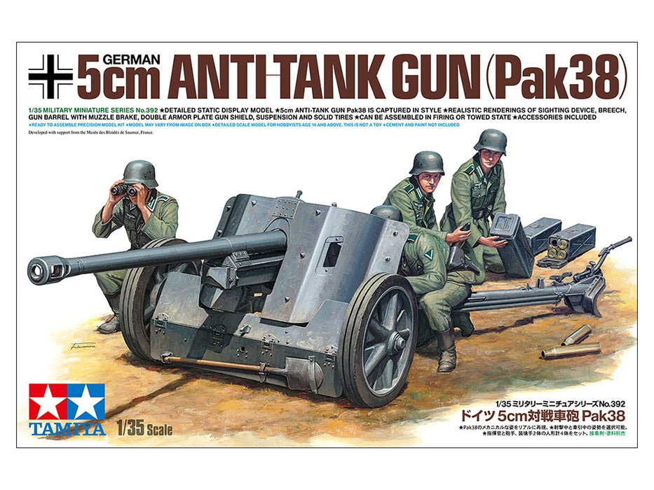 Tamiya 35392 1:35 German 5cm Anti-Tank Gun (Pak38)