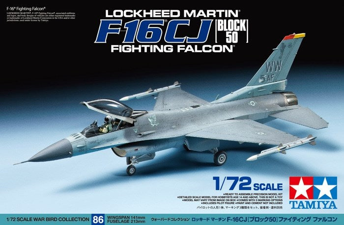 Tamiya 60786 1:72 Lockheed Martin® F-16®CJ [BLOCK50] Fighting Falcon®