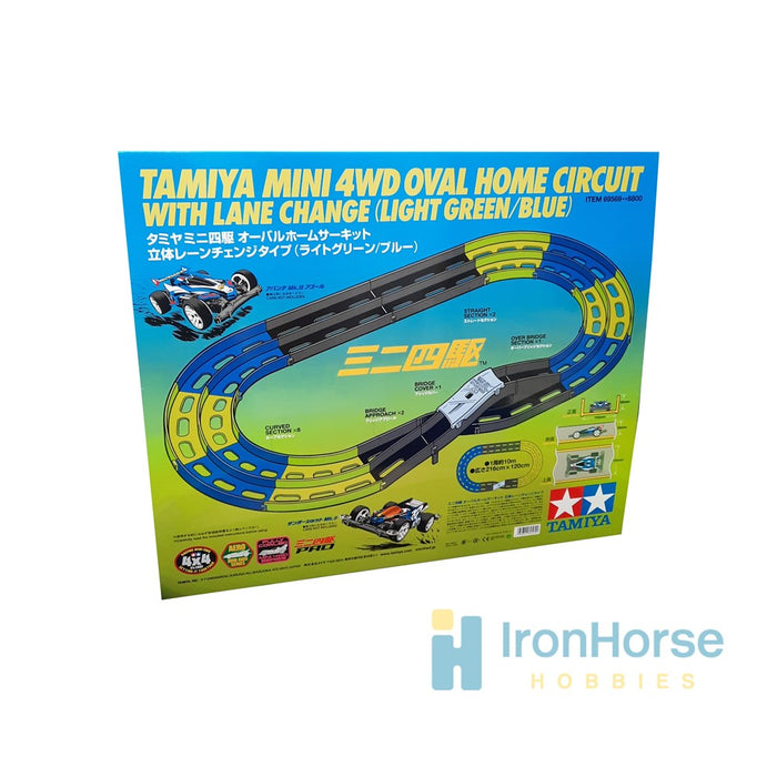 Tamiya 69569 Mini 4WD Oval Home Circuit With Lane Change (Green/Blue)